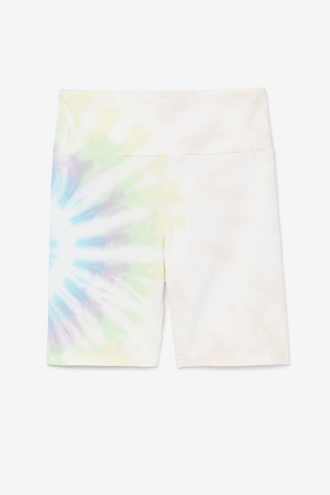 Fila Taima Tie Dye Bike White Shorts Womens - NZ 36257-SCIW